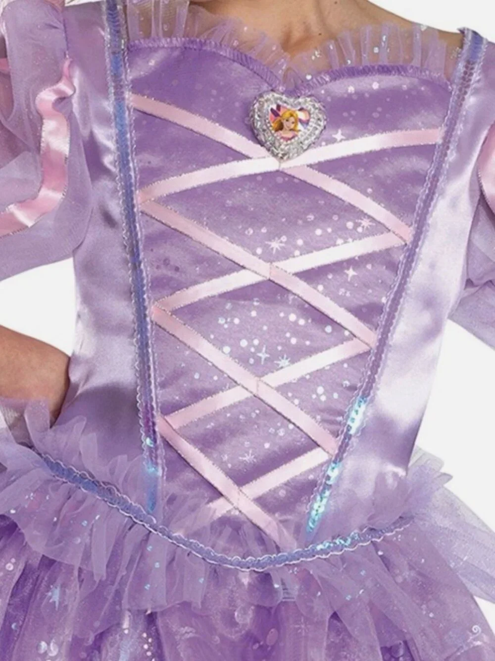 Princess Rapunzel & WIG 7/8 Halloween Costume Purple Dress Tangled Girls Disney
